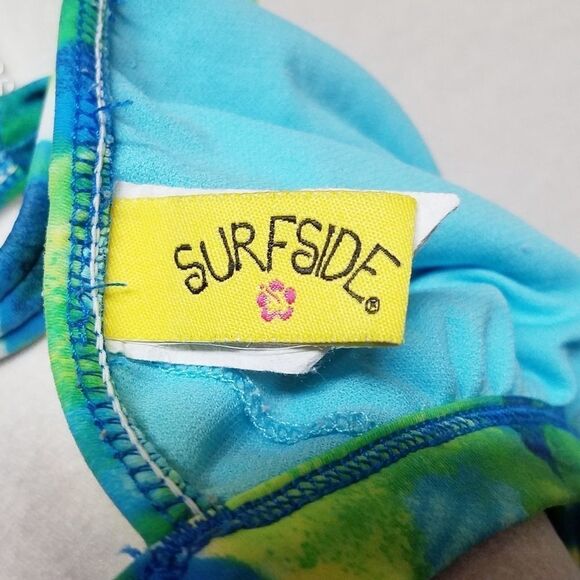 VINTAGE Surf Side Blue Tie-Dye Halter Bikini - Picture 13 of 14